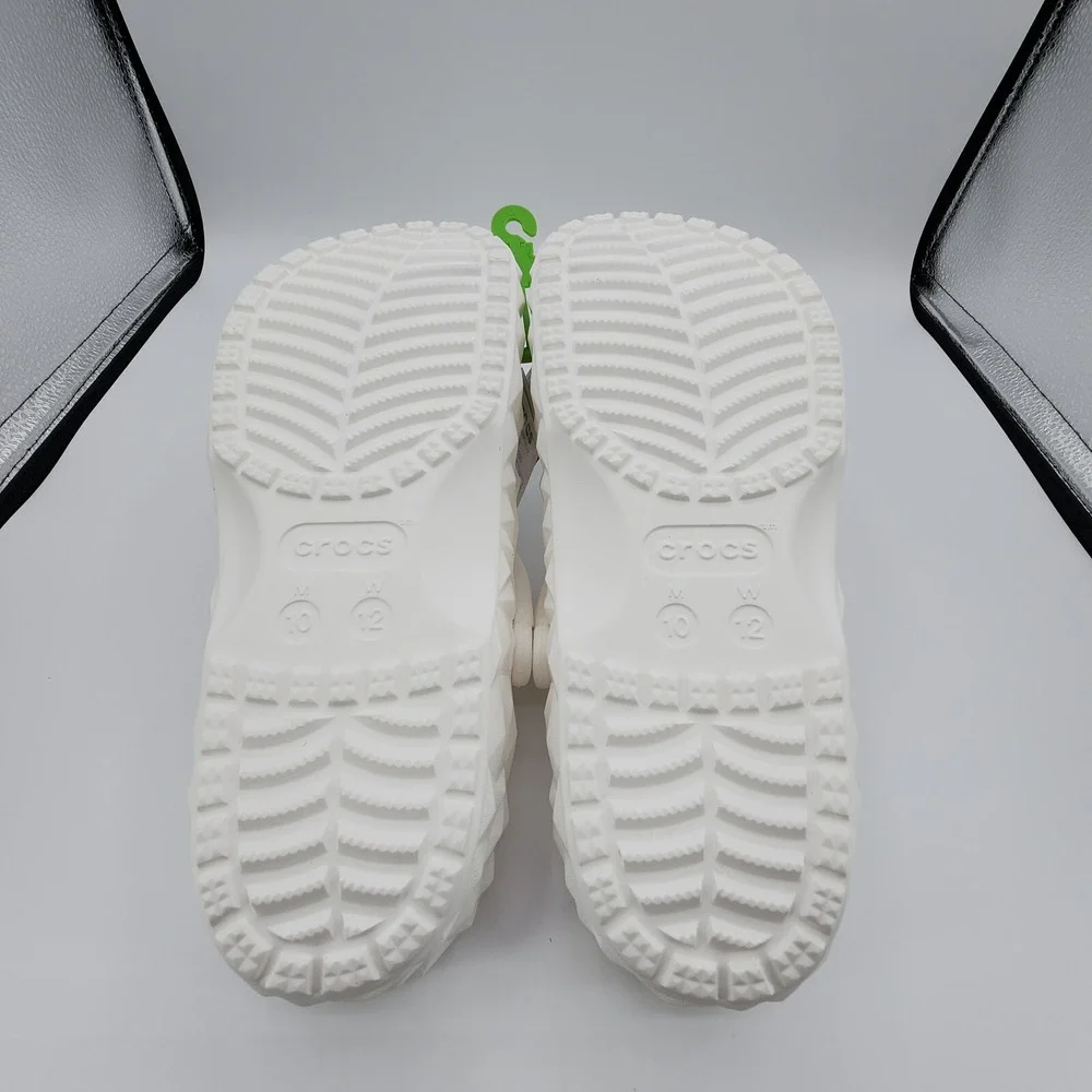 Crocs Classic‎ Geometric Clog Slides Sandal 209563-100 White Men's Size 10 NEW
